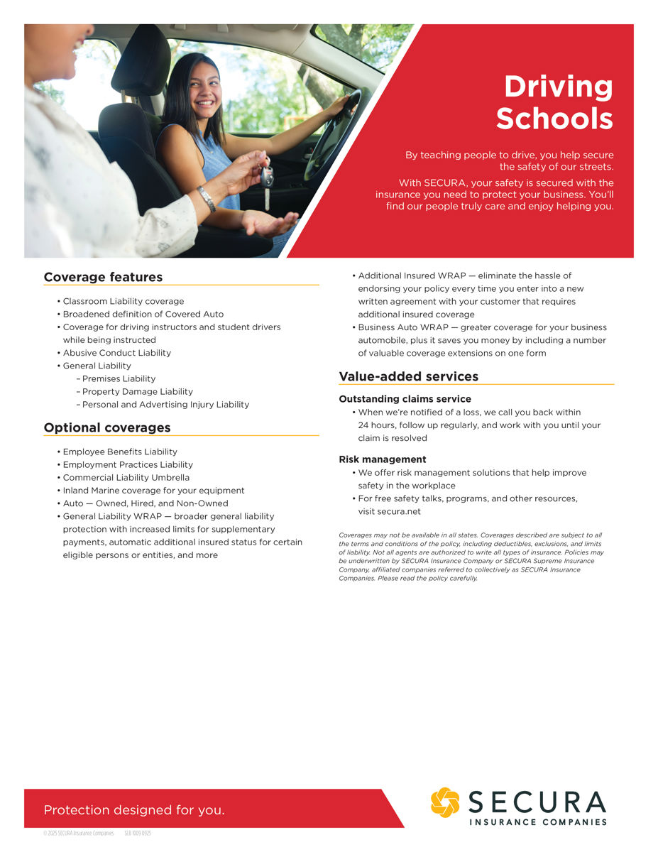 Driving Schools Sell Sheet